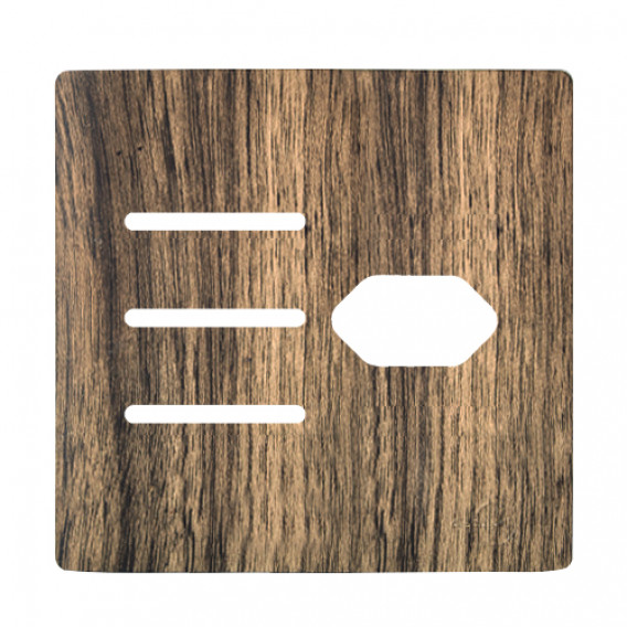 Placa p/ 3 Interruptores + Tomada 4x4 - Novara Carvalho Placa p/ 3 Interruptores + Tomada 4x4 - Novara Carvalho